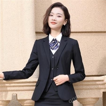 白领商务修身 中开衩西装套装女款职业西服厂家定做